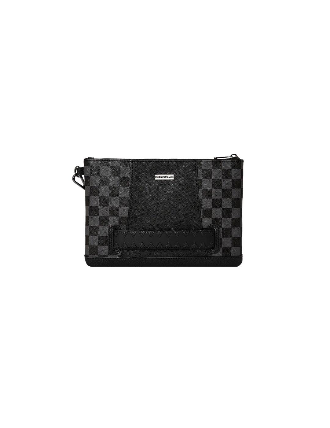 Bolso Sprayground Clutch a cuadros negros