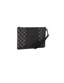 Bolso Sprayground Clutch a cuadros negros