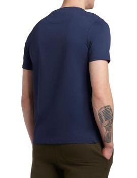 Camiseta Lyle Scott azul marino básica para hombre
