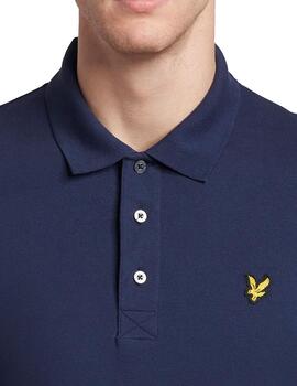 Polo Lyle Scott azul marino de manga larga para hombre