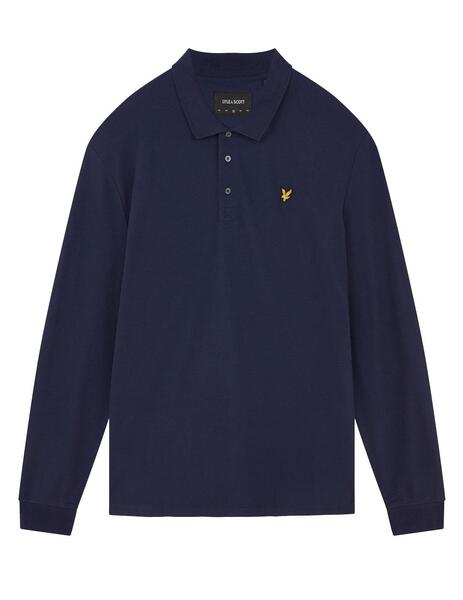 Lyle & Scott Polo de manga larga para hombre, color negro