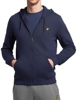 Chaqueta Lyle Scott azul marino con cremallera para hombre