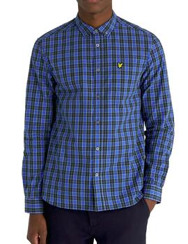 Camisa Lyle Scott azul fuerte de cuadros