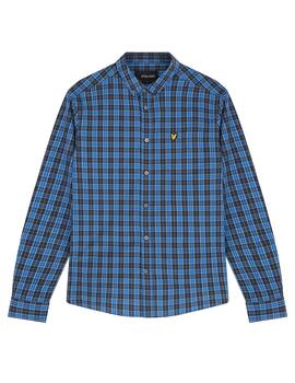 Camisa Lyle Scott azul fuerte de cuadros