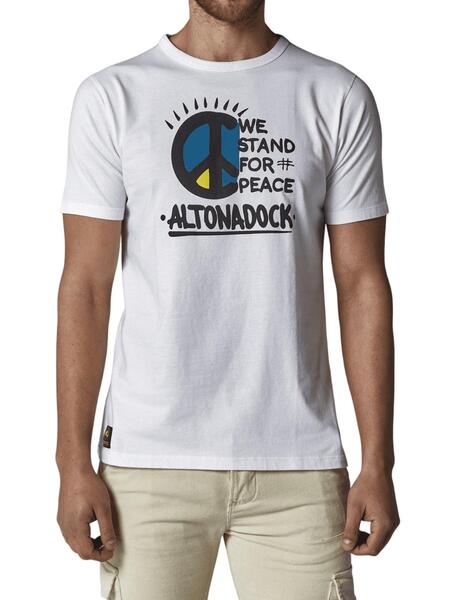 Camiseta Altona Dock blanca We Stand for Peace