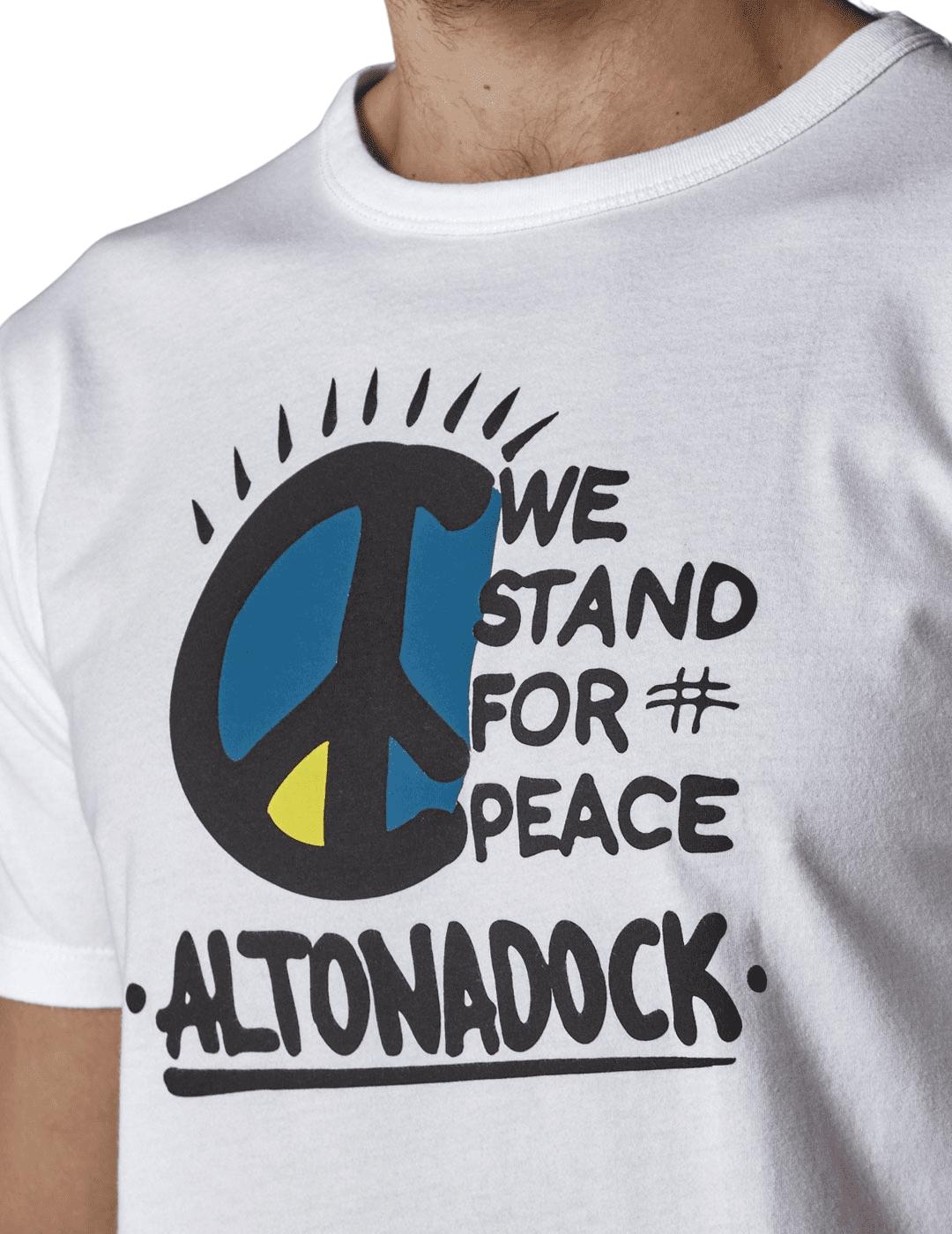Camiseta Altona Dock blanca We Stand for Peace