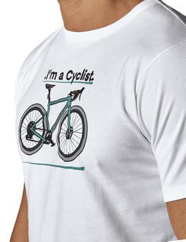 Camiseta Altona Dock blanca con bicicleta