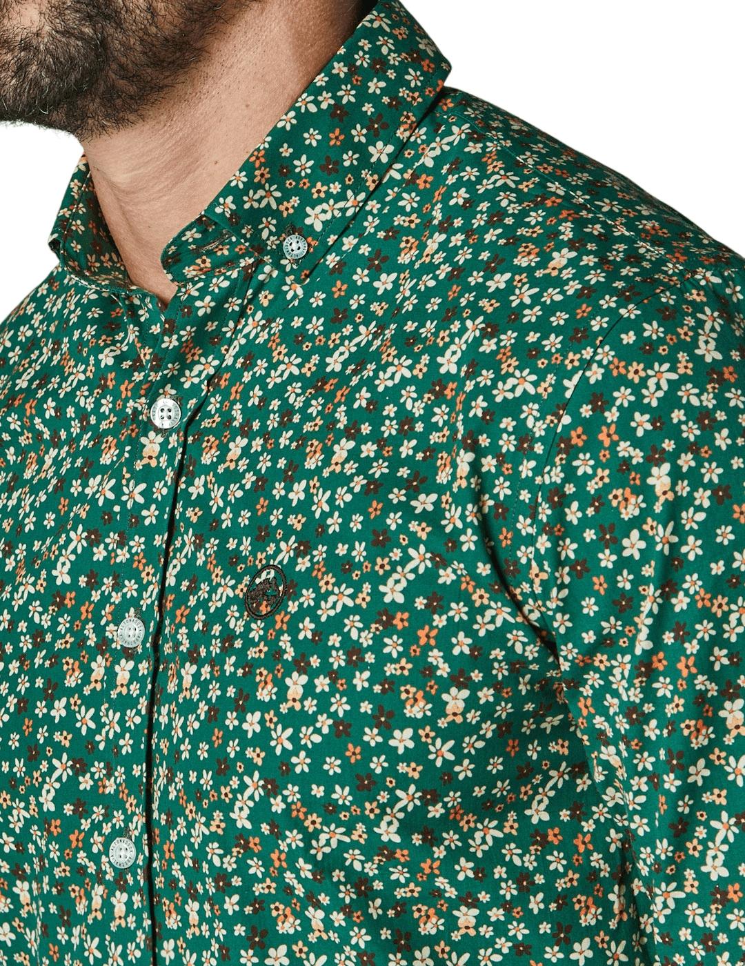 Camisa Altona Dock verde estampada con flores