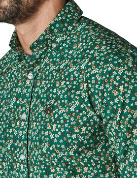 Camisa Altona Dock verde estampada con flores
