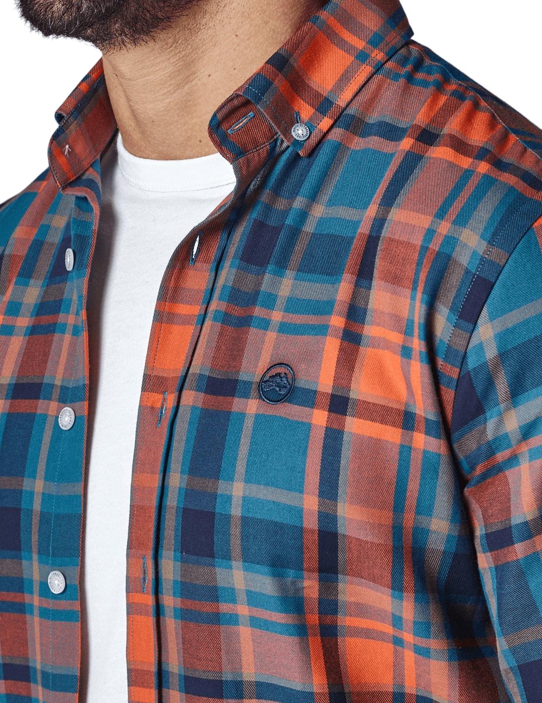 Camisa Altona Dock cuadros naranjas