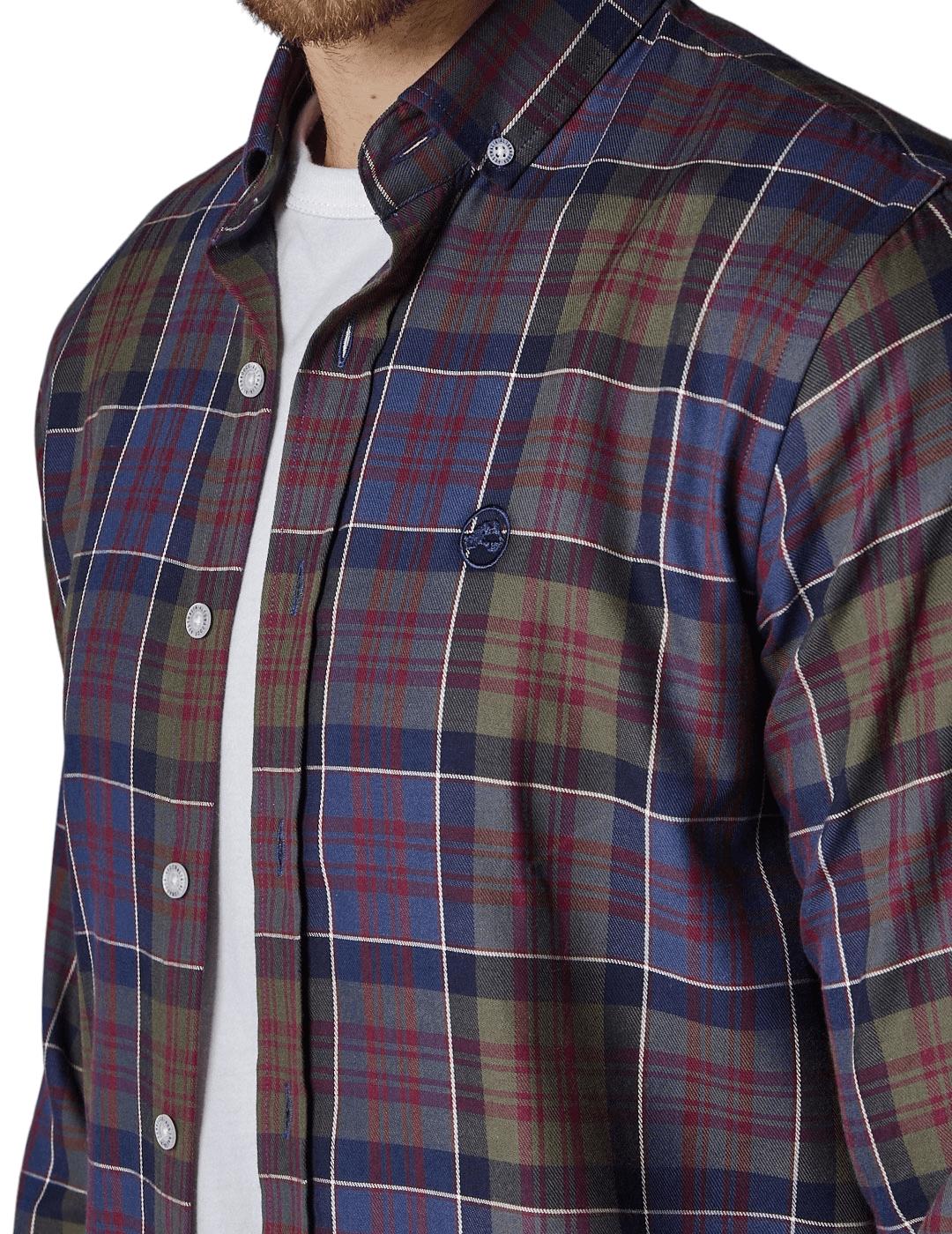 Camisa Altona Dock cuadros burdeos