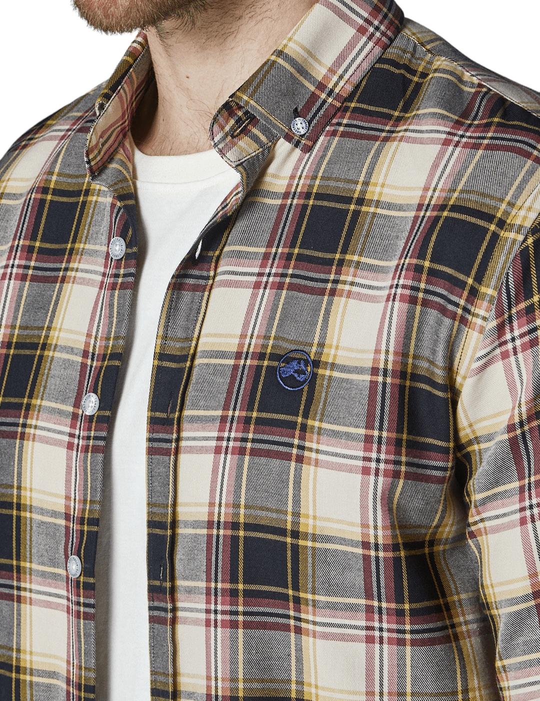 Camisa Altona Dock cuadros beige