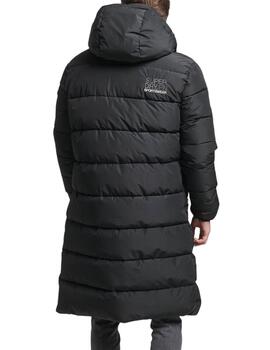 Abrigo largo Superdry negro para hombre