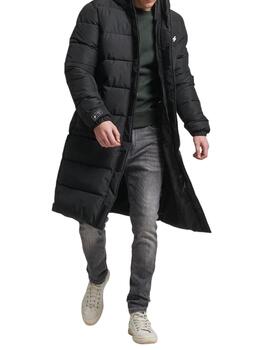 Abrigo largo Superdry negro para hombre