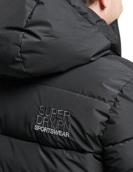 Abrigo largo Superdry negro para hombre