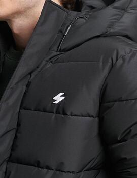 Abrigo largo Superdry negro para hombre