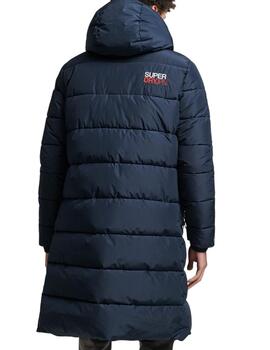 Abrigo largo Superdry azul marino para hombre