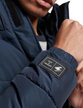 Abrigo largo Superdry azul marino para hombre
