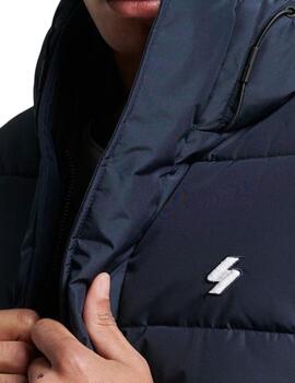 Abrigo largo Superdry azul marino para hombre