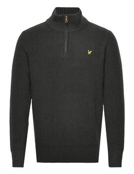 Jersey Lyle Scott Ribbed Quarter Zip gris para hombre