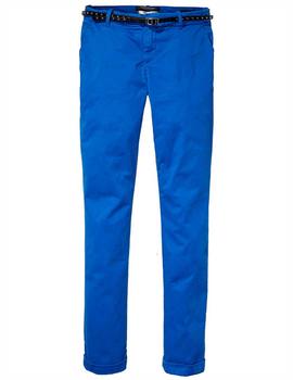 Pantalón chino Maison Scotch azul eléctrico mujer