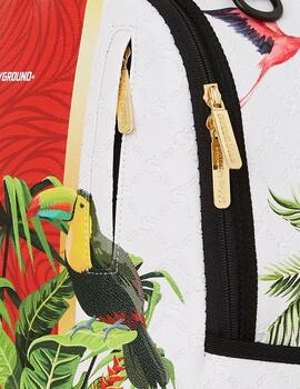 Mochila Sprayground blanca de flores