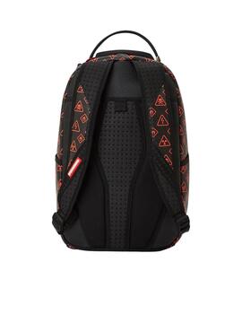 Mochila Sprayground negra con símbolos rojos