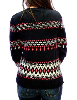 Jersey Superdry Chevron Knit azul marino de mujer