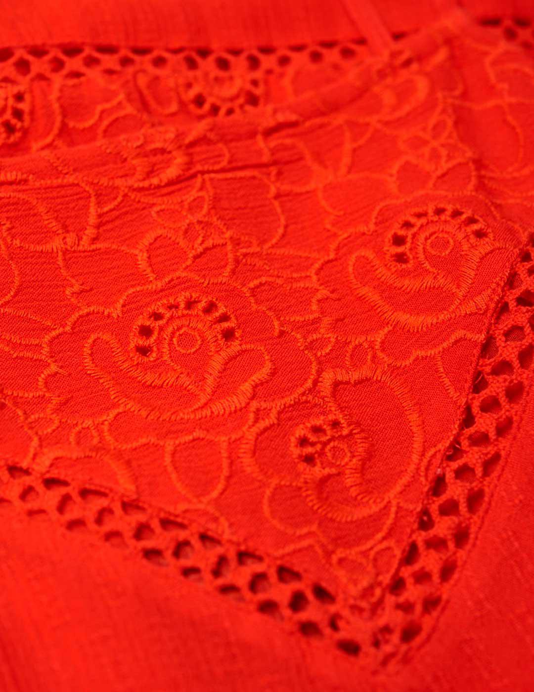 Vestido Superdry Lilah Schiffli rojo para mujer