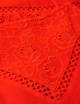 Vestido Superdry Lilah Schiffli rojo para mujer