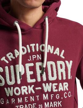 Sudadera Superdry granate para hombre