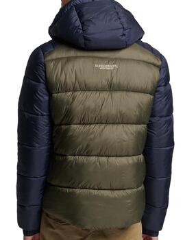 Plumas Superdry verde con azul marino