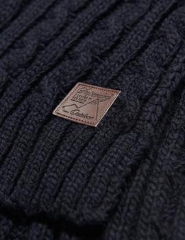 Bufanda Superdry azul marino de punto trenzado