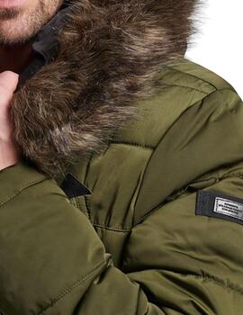 Parka Superdry Chinook verde militar para hombre