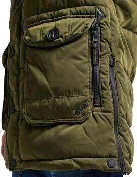 Parka Superdry Chinook verde militar para hombre