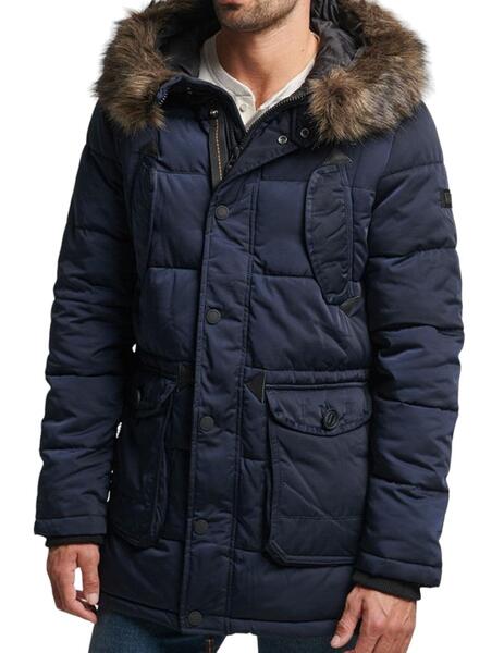 Abrigo Superdry Expedition azul marino para hombre