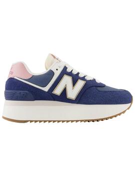 Zapatillas New Balance 574 con plataforma azul marino