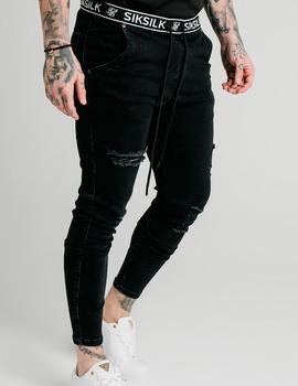 Vaquero Siksilk negro elastizado para hombre