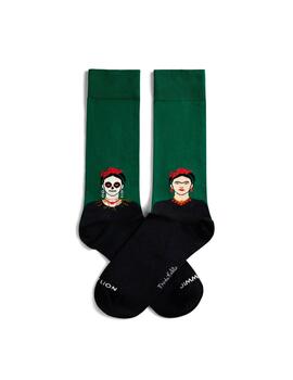 Calcetines Jimmy Lion Frida Kahlo Catrina verde