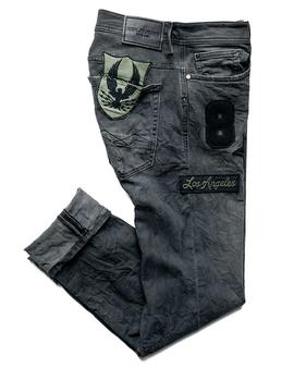 Tejano Replay Parches gris para hombre