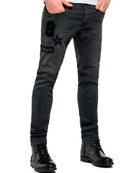 Tejano Replay Parches gris para hombre