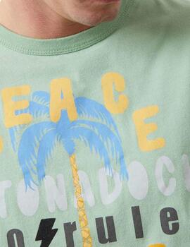 Camiseta Altona Dock Peace verde para hombre