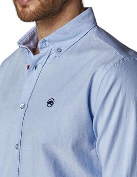 Camisa Altona Dock azul lisa para hombre