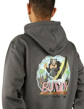 Sudadera Buddy Monkey gris oscura