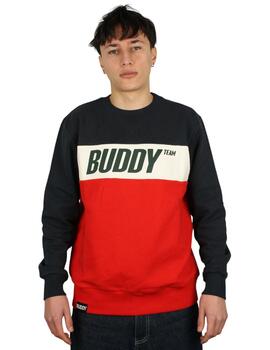 Sudadera Buddy Riscas marino, blanco y rojo