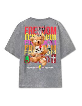 Camiseta Glint Freedom gris desgastado