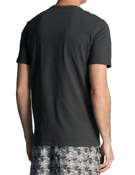 Camiseta Lyle Scott gris con bolsillo de flores