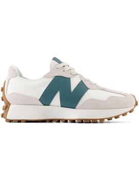 Zapatillas New Balance 327 blancas con la N verde
