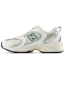 Zapatillas New Balance 530 blancas con la N verde