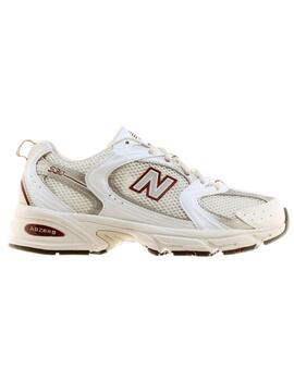 Zapatillas New Balance 530 blacas con la N granate